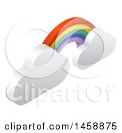 Poster, Art Print Of 3d Rainbow Arch And Clouds Weather Icon
