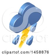 Clipart Of A 3d Lightning Cloud Storm Weather Icon Royalty Free Vector Illustration by AtStockIllustration