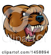Poster, Art Print Of Mad Grizzly Bear Mascot Head