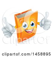 Clipart Of A Happy Book Character Mascot Giving Two Thumbs Up Royalty Free Vector Illustration by AtStockIllustration
