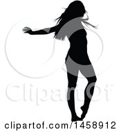 Poster, Art Print Of Black Silhouetted Female Dancer