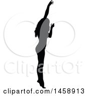 Clipart Of A Black Silhouetted Female Dancer Royalty Free Vector Illustration