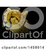 Clipart Of A Cheetah On Black Royalty Free Vector Illustration by dero