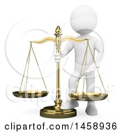 Clipart Of A 3d White Man With Gold Scales On A White Background Royalty Free Illustration