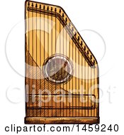 Poster, Art Print Of Sketched Psaltery Instrument