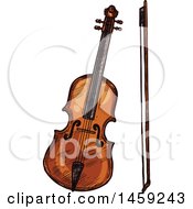 Clipart Of A Sketched Violin Instrument Royalty Free Vector Illustration by Vector Tradition SM