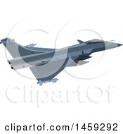 Clipart Of A Military Jet Royalty Free Vector Illustration
