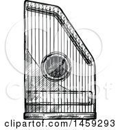 Poster, Art Print Of Sketched Psaltery Instrument In Black And White