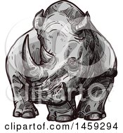Poster, Art Print Of Sketched Rhino