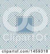Clipart Of A Blank Frame Over A Blue Background Pattern Royalty Free Vector Illustration