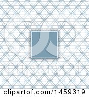 Clipart Of A Blank Frame Over A Blue Background Pattern Royalty Free Vector Illustration