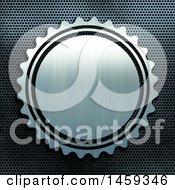 Poster, Art Print Of Brushed Metal Badge Over Perforated Metal