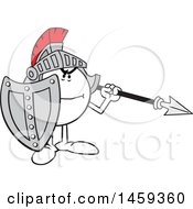 Clipart Of A Moodie Character Knight Holding A Shield And Spear Royalty Free Vector Illustration by Johnny Sajem