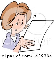 Sad Woman Crying And Reading A Letter