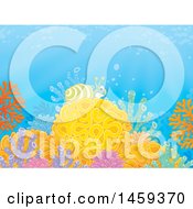 Clipart Of A Sea Snail On A Coral Reef Royalty Free Illustration