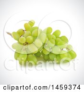 Poster, Art Print Of 3d Bunch Of Green Grapes On A Shaded Background