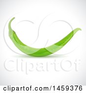 Clipart Of A 3d Green Pepper On A Shaded Background Royalty Free Vector Illustration by cidepix