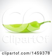 Clipart Of A 3d Green Pepper On A Shaded Background Royalty Free Vector Illustration by cidepix
