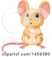 Clipart Of A Cute Tan Mouse Royalty Free Vector Illustration