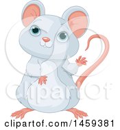 Poster, Art Print Of Cute Gray Mouse Waving