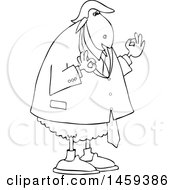 Clipart Of A Black And White Commander In Sheep Donald Trump Royalty Free Vector Illustration