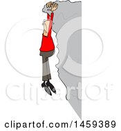 Clipart Of A Man Hanging From A Cliff Edge Royalty Free Vector Illustration by djart