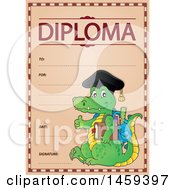Poster, Art Print Of Crocodile Student School Diploma Design