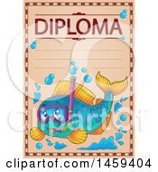 Poster, Art Print Of Snorkeling Fish School Diploma Design