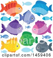 Clipart Of Colorful Fish Royalty Free Vector Illustration