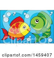 Clipart Of A Pair Of Fish Royalty Free Vector Illustration