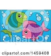 Clipart Of A Pair Of Fish Royalty Free Vector Illustration