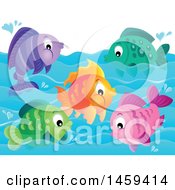 Clipart Of A Group Of Colorful Fish Royalty Free Vector Illustration