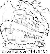 Poster, Art Print Of Black And White Steam Ship