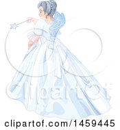 Rear View Of A Fairy Godmother Using A Magic Wand