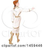Clipart Of A Handsome Prince Presenting Royalty Free Vector Illustration