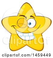 Clipart Of A Cartoon Winking Star Mascot Character Royalty Free Vector Illustration by Hit Toon