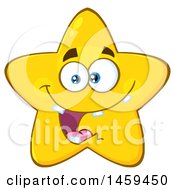 Clipart Of A Cartoon Happy Goofy Star Mascot Character Royalty Free Vector Illustration by Hit Toon