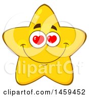 Clipart Of A Cartoon Loving Star Mascot Character Royalty Free Vector Illustration