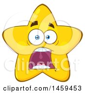 Clipart Of A Cartoon Screaming Star Mascot Character Royalty Free Vector Illustration