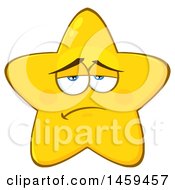 Clipart Of A Cartoon Bored Star Mascot Character Royalty Free Vector Illustration by Hit Toon