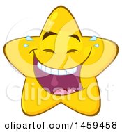 Clipart Of A Cartoon Laughing Star Mascot Character Royalty Free Vector Illustration