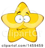 Poster, Art Print Of Cartoon Anxious Star Mascot Character