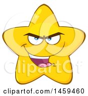 Clipart Of A Cartoon Mean Star Mascot Character Royalty Free Vector Illustration by Hit Toon