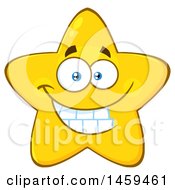 Clipart Of A Cartoon Grinning Star Mascot Character Royalty Free Vector Illustration