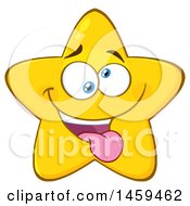 Clipart Of A Cartoon Silly Star Mascot Character Royalty Free Vector Illustration by Hit Toon