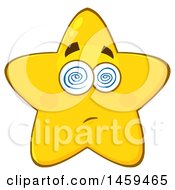 Clipart Of A Cartoon Dizzy Star Mascot Character Royalty Free Vector Illustration