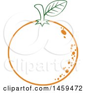 Poster, Art Print Of Lineart Navel Orange Fruit