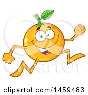 Navel Orange Fruit Mascot Character Running