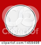 Poster, Art Print Of Circle Of 3d White Hearts On Red