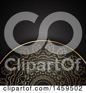Clipart Of A Golden Mandala And Black Background Royalty Free Vector Illustration
